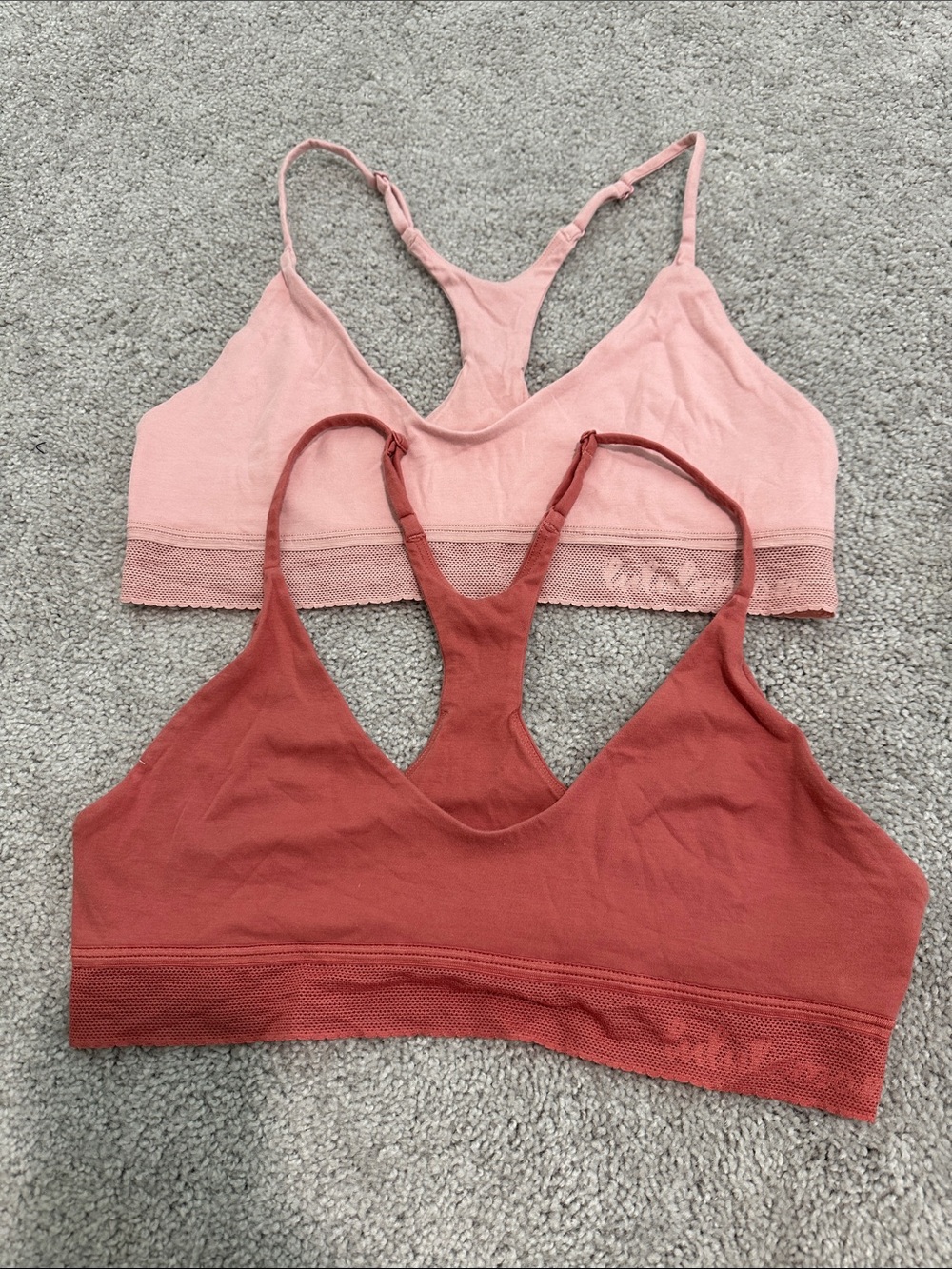 lululemon 2 Pack Seamless Racerback Bralettes - pink and coral Cotton M/L